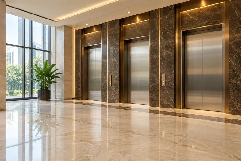 Contemporary elevator lobby